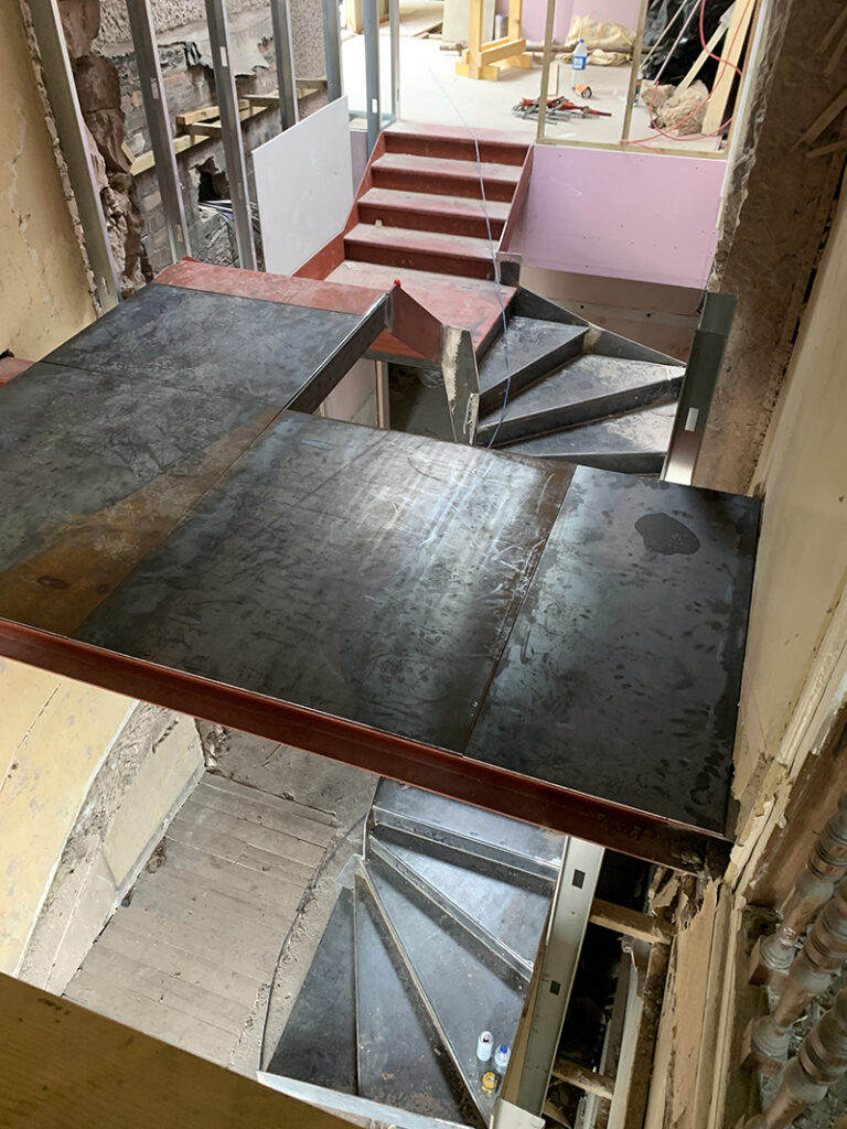 Hotel Structural Steel Stair Case