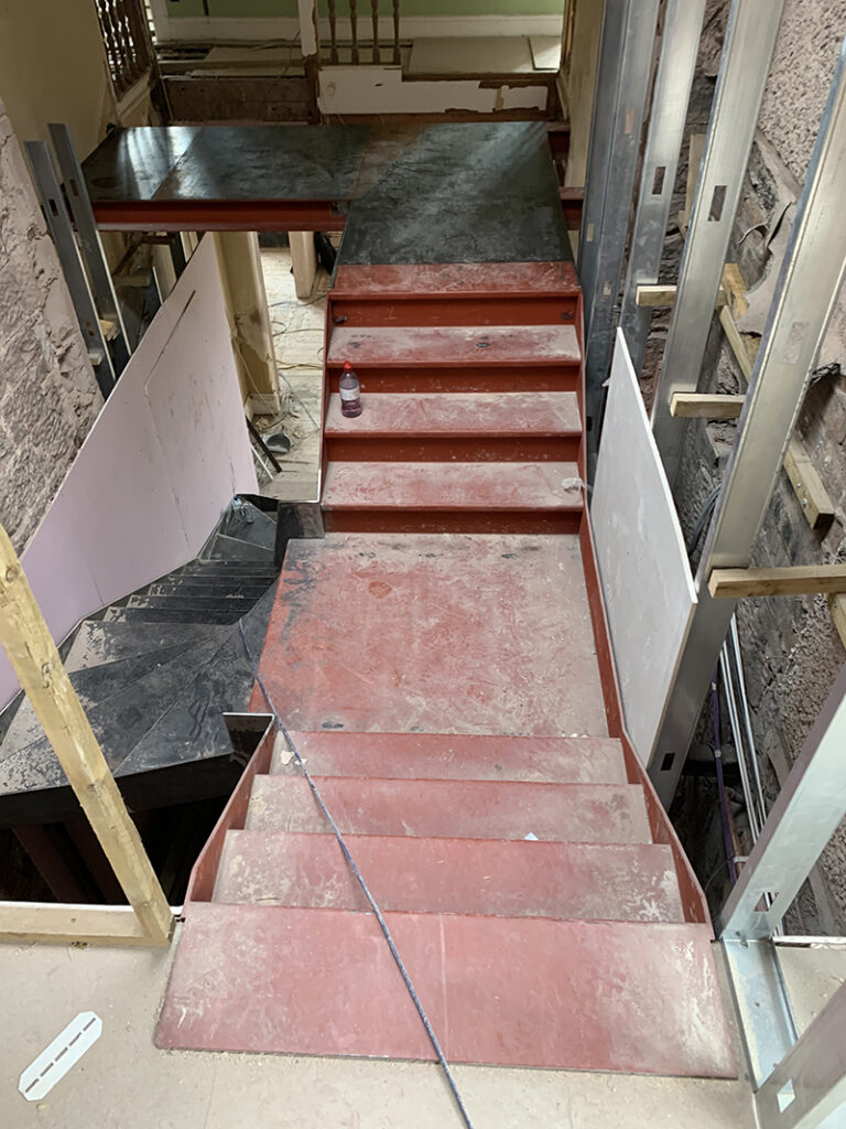 Hotel Structural Steel Stair Case